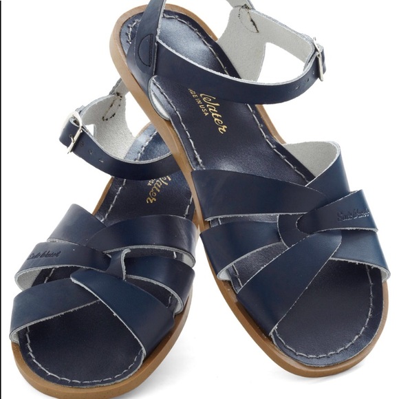 navy saltwater sandals